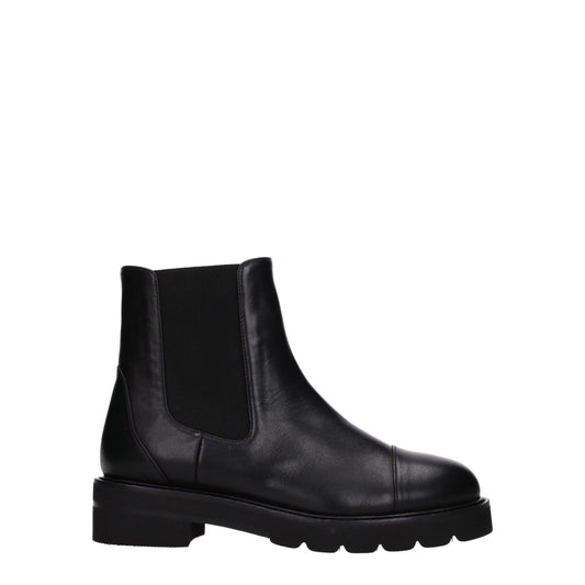 Stuart Weitzman Black Leather Ankle