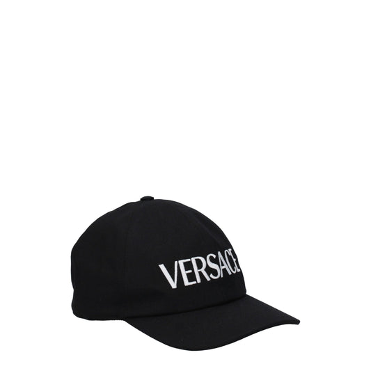 Versace Black Cotton Hat