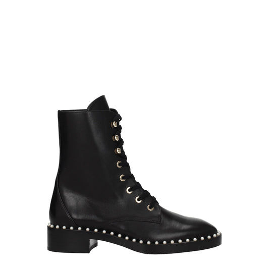 Stuart Weitzman Black Leather Ankle
