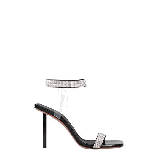 Amina Muaddi Black Crystals Sandal