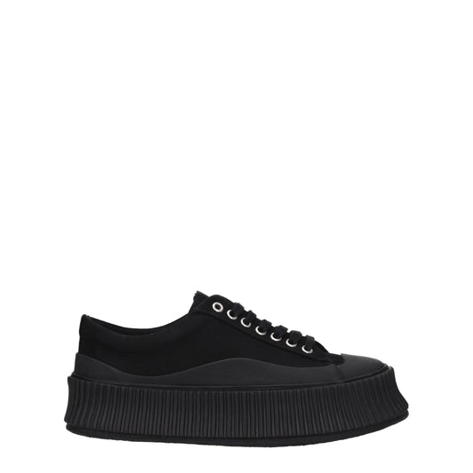 Jil Sander Black Fabric Sneakers