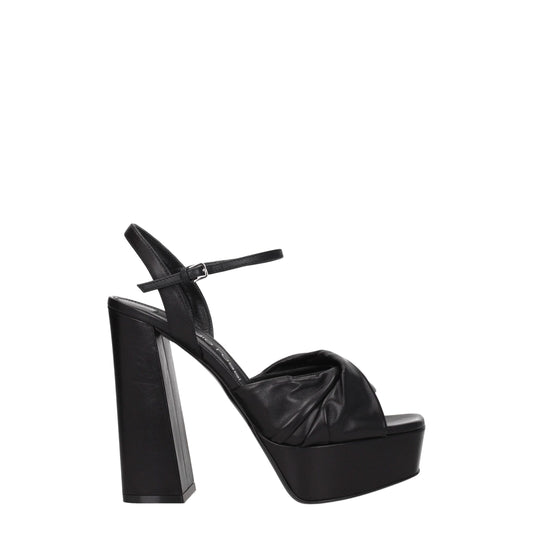 Sergio Rossi Black Leather Sandal