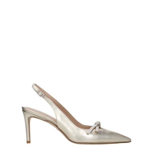 Stuart Weitzman Gold Leather Sandal