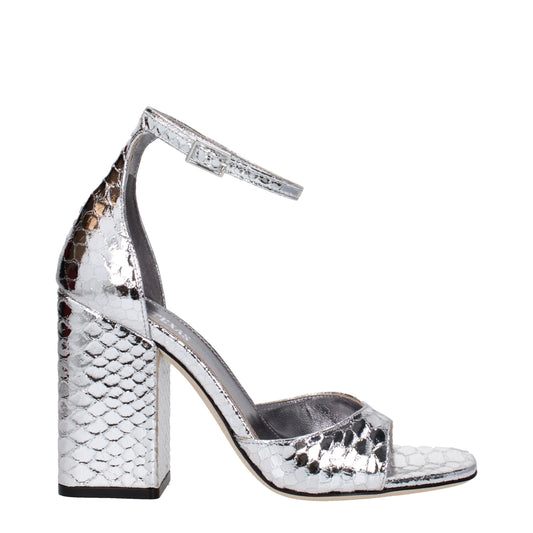 Paris Texas Gray Leather Sandal