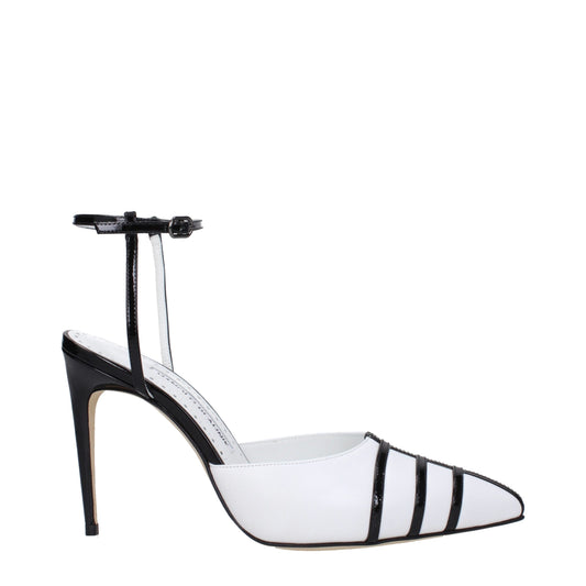 Manolo Blahnik White Leather Sandal