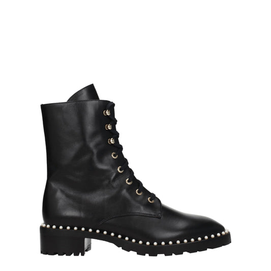 Stuart Weitzman Black Leather Ankle