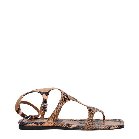 Paris Texas Brown Leather Flip-Flop Sandal