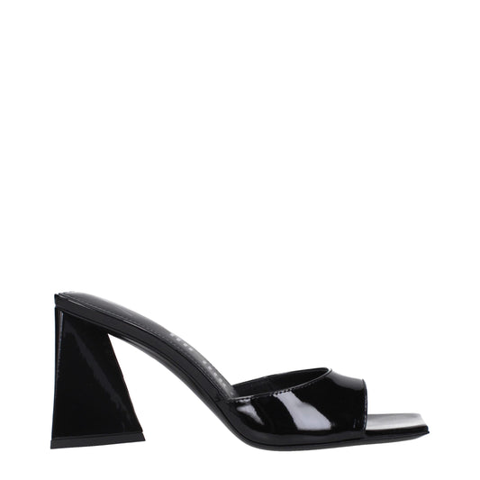 The Attico Black Leather Sandal
