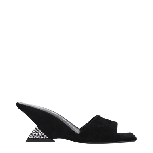 The Attico Black Leather Sandal