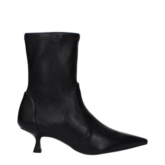 Stuart Weitzman Black Leather Ankle