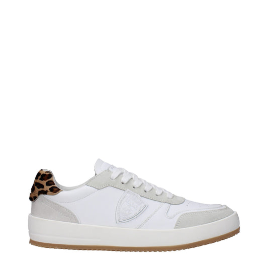Philippe Model White Leather Sneakers