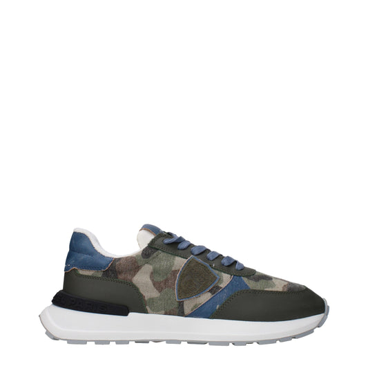 Philippe Model Green Fabric Sneakers