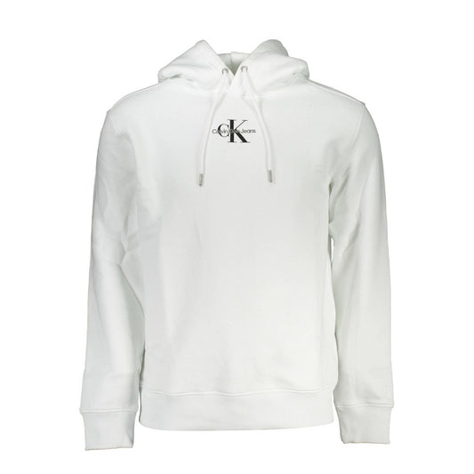 Calvin Klein White Cotton Men's Sweater with Hood