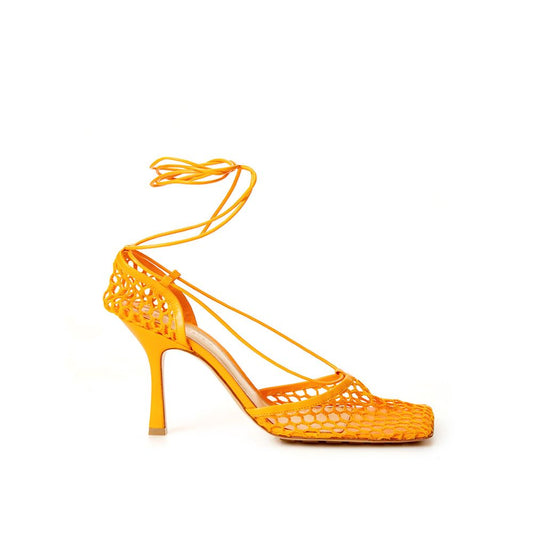 Bottega Veneta Orange Fabric And Leather Sandal