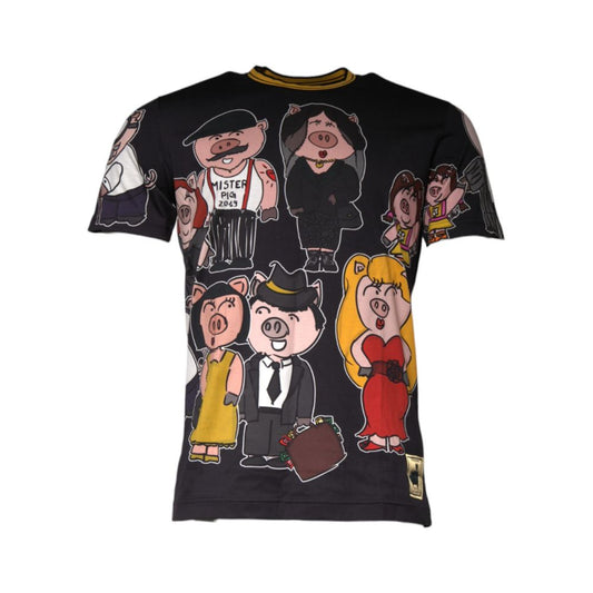 Camiseta negra de algodón de Dolce &amp; Gabbana