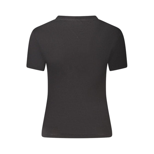 Camiseta negra de algodón para mujer de Tommy Hilfiger