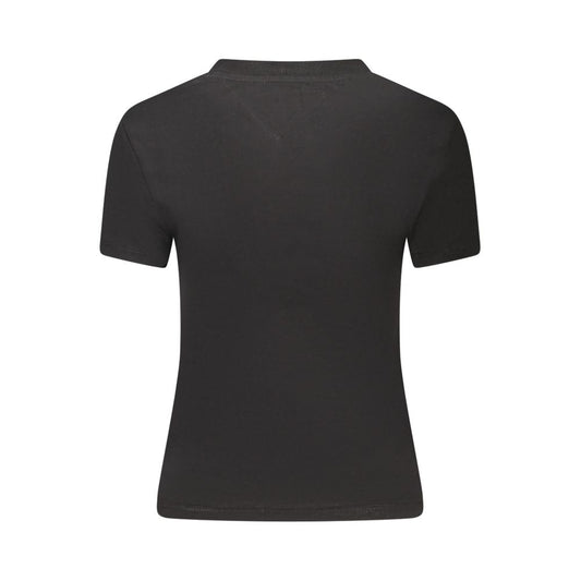 Camiseta negra de algodón para mujer de Tommy Hilfiger