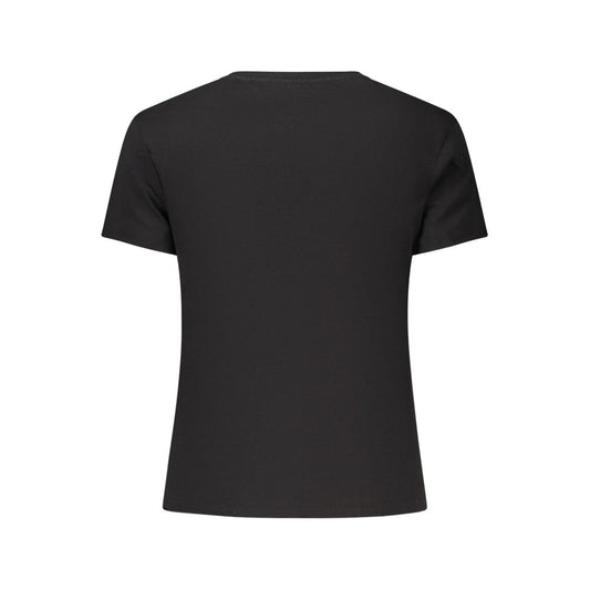 Camiseta negra de algodón para mujer de Tommy Hilfiger