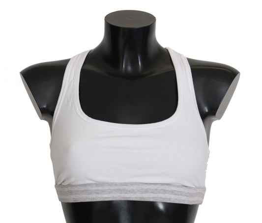 Dolce &amp; Gabbana Elegante Reggiseno Sportivo Elasticizzato Bianco