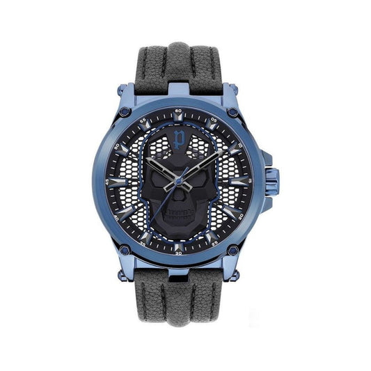 Reloj de cuero negro de la policía