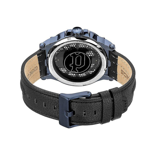 Reloj de cuero negro de la policía