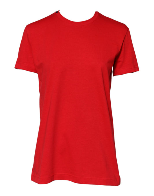 Dolce & Gabbana Red Plain Short Sleeve Crew Neck Top T-shirt