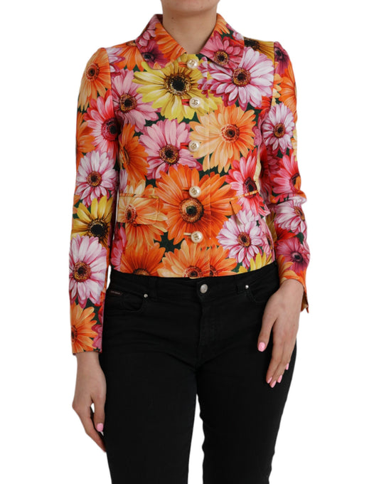 Chaqueta de fantasía floral con estampado de margaritas multicolor de Dolce &amp; Gabbana