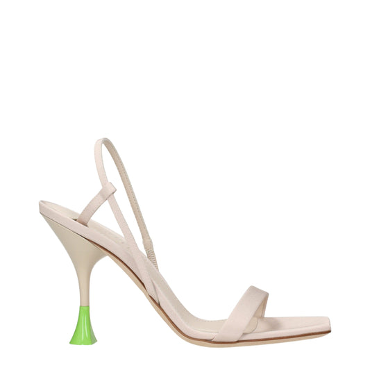 3Juin Beige Fabric Stiletto Heels Sandals