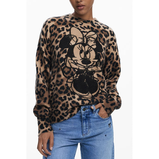 Desigual Brown Elastane Sweater