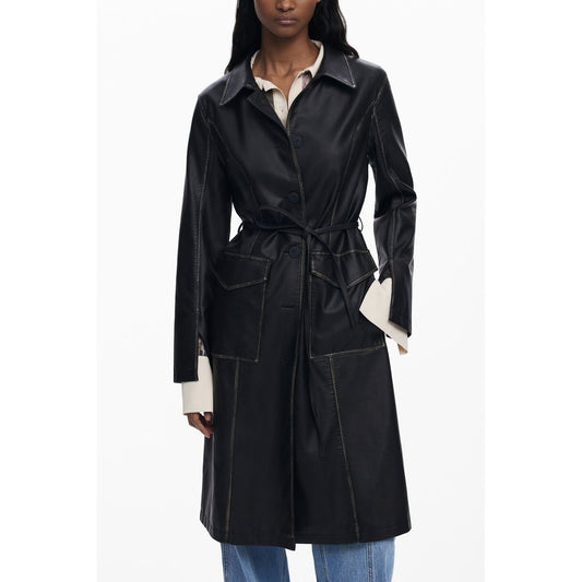 Desigual Black Polyethylene Jackets & Coat