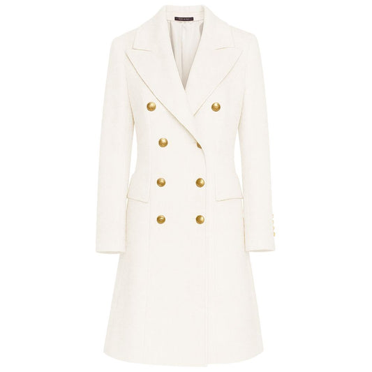 Made in Italy White Wool Jackets & Coat