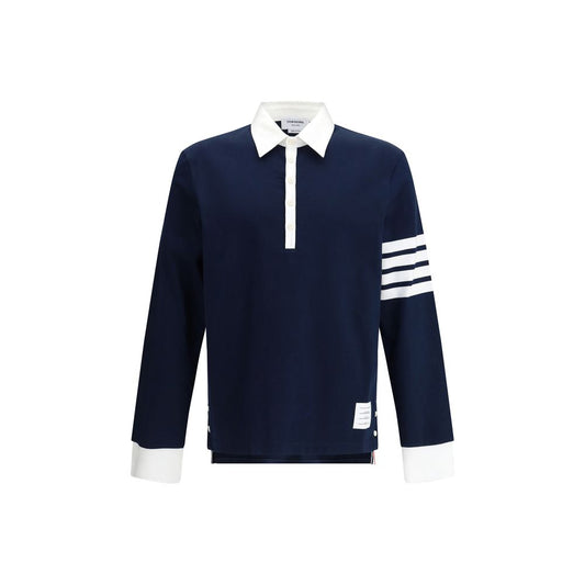 Thom Browne Cotton Polo shirt with white collar and cuffs