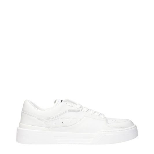 Dolce & Gabbana White Leather Low Tops