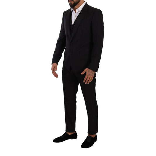 Dolce & Gabbana Black Wool Suit