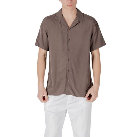 Gianni Lupo Brown Viscose Shortsleeve