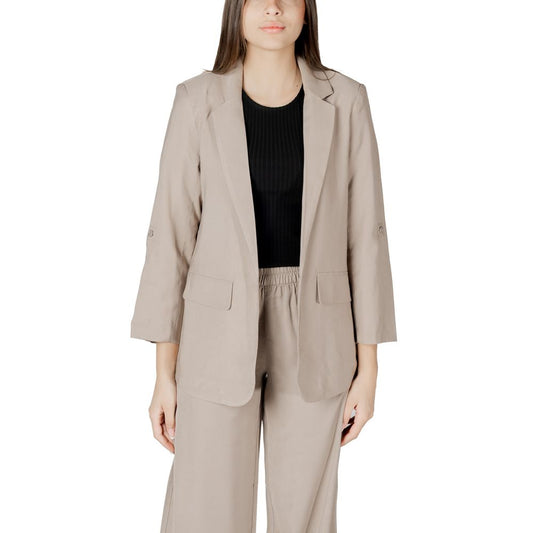 Only Beige Viscose Blazer