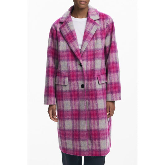 Desigual Pink Wool Jackets & Coat