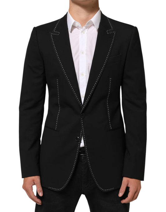 Dolce & Gabbana Black SICILIA 2 Buttons Suit Jacket Blazer