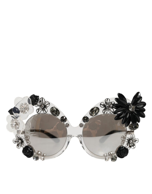Dolce & Gabbana Transparent DG4292 Round Crystal Flowers Sunglasses
