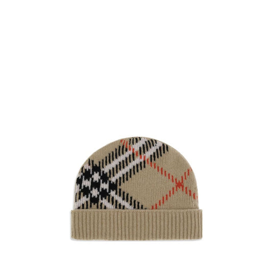 Burberry Cashmere blend Check beanie Hat