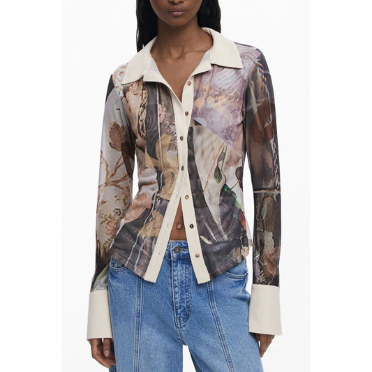 Desigual Beige Polyester Shirt