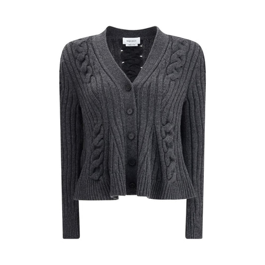 Alexander McQueen Peplum Cable Cardigan