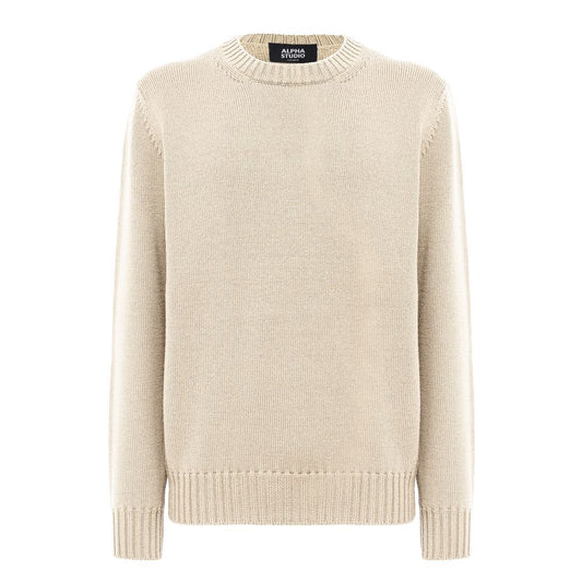 Alpha Studio White Cashmere Sweater