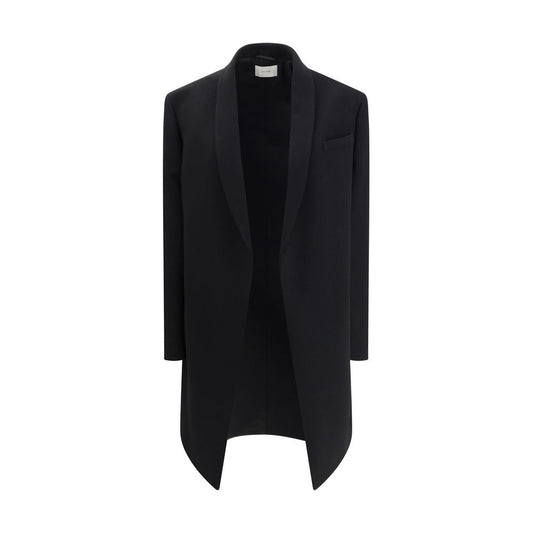 The Row Black Fleece Wool Coat