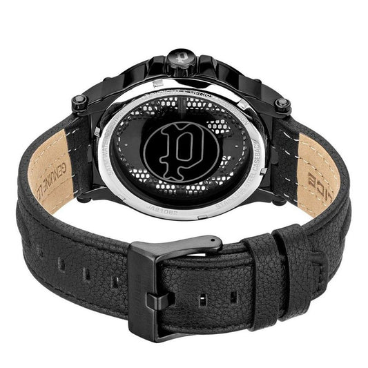 Police Black Leather Dress Watch