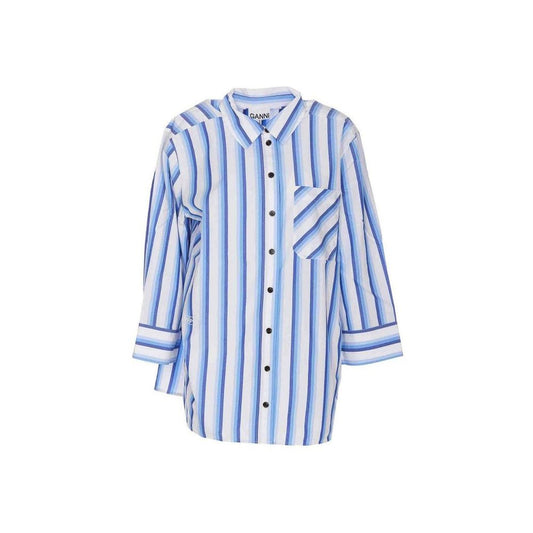 Ganni Blue Cotton Pattern Shirt