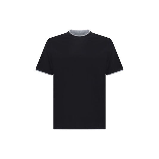 Brunello Cucinelli Black Cotton T-Shirt