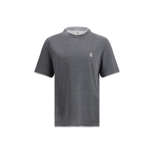 Brunello Cucinelli Gray Cotton T-Shirt