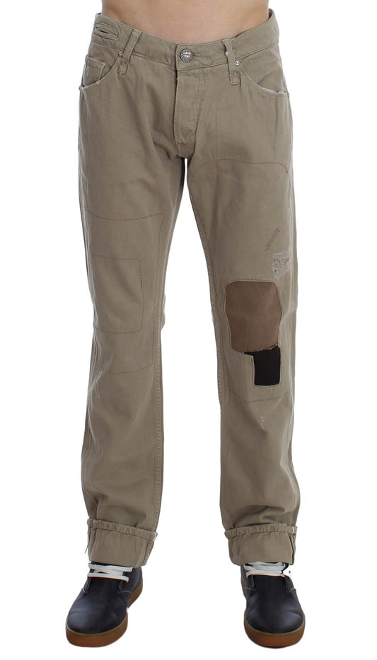 Pair of cargo pants with patches on knees