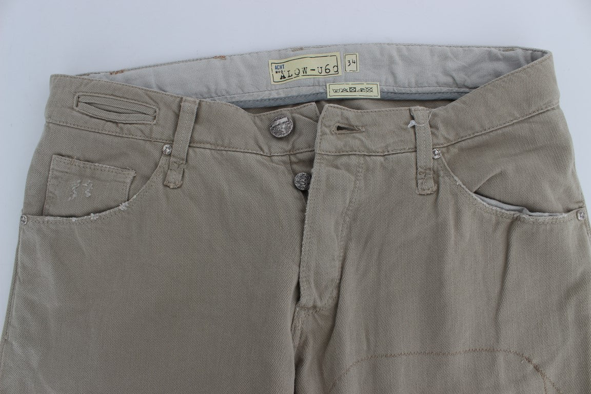 Pair of light brown cargo pants with pockets